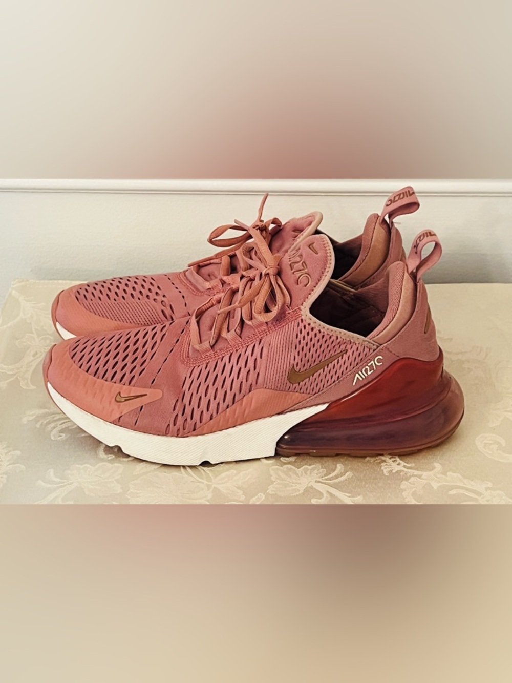 Nike Air Max 270 Rust Pink Running Women Sneakers BQ0969-600 - Sz 10 EUC - Picture 8 of 15